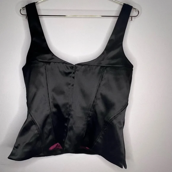 White House Black Market Black Satin and Lace Bustier - Picture 3 of 13